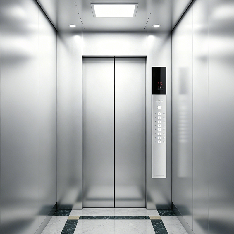 Elevador de passageiros de aço inoxidável fino com sala de máquinas