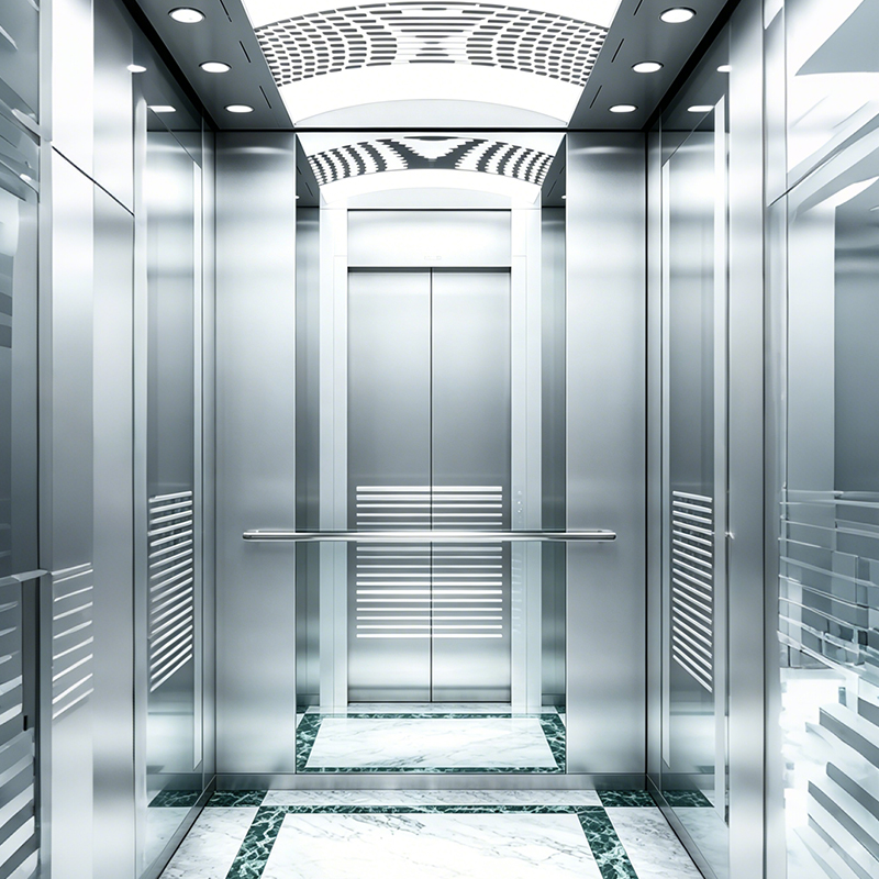Elevador de passageiros de aço inoxidável para gravação em espelho comercial