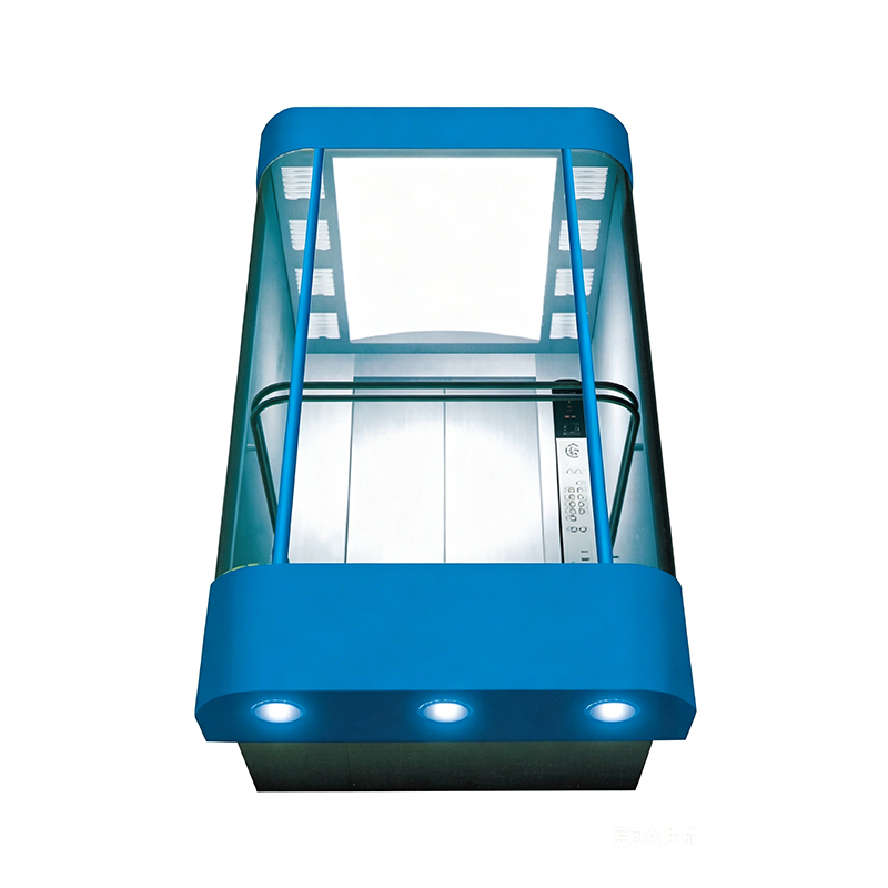 Elevador panorâmico de observação em aço pintado com interior em aço inoxidável fino