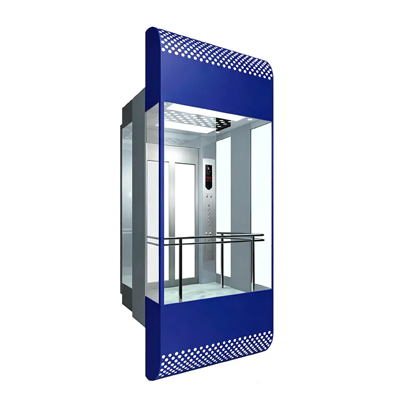 Elevador turístico de vidro laminado com tampa de carro esmaltada para shopping