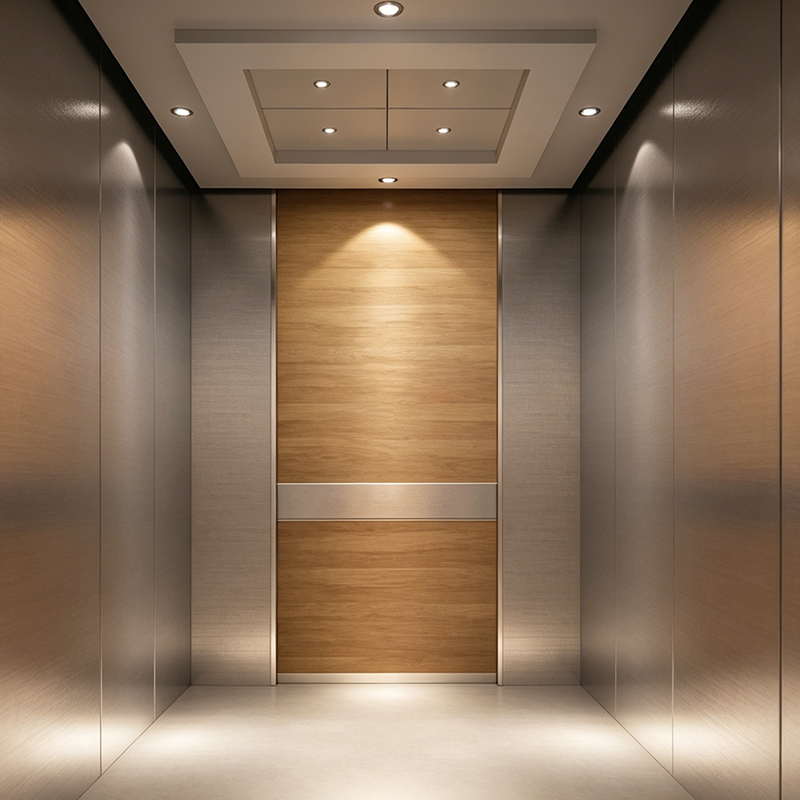 Elevador comercial de passageiros com iluminação LED com piso de PVC